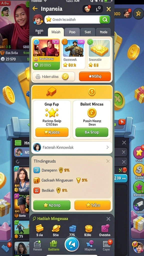 Screenshot menunjukkan mode multiplayer dengan teman-teman.