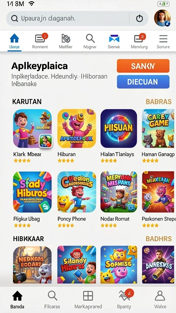 Karakter-karakter lucu yang bisa dipilih.