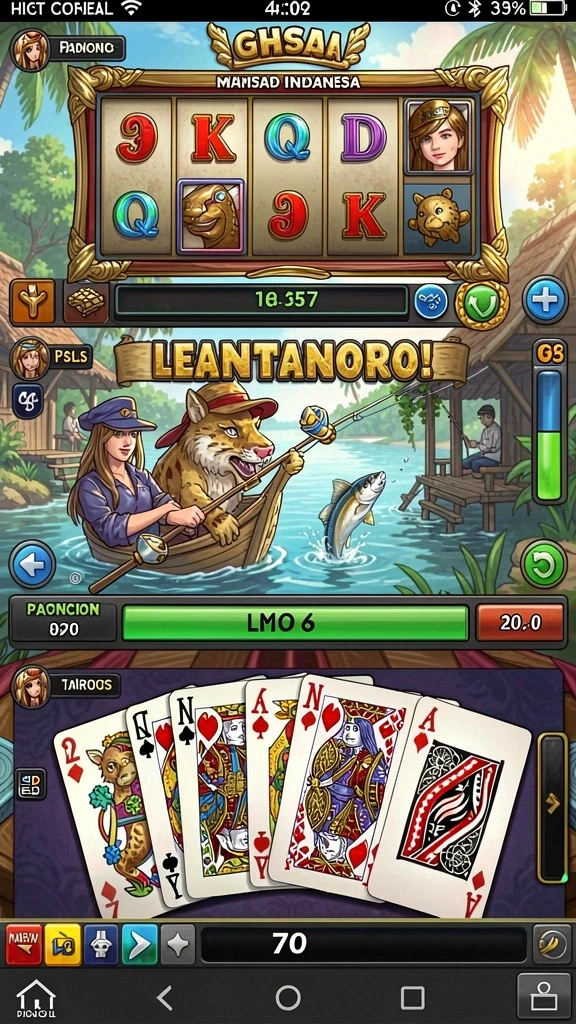 Screenshot menunjukkan beberapa pilihan mesin slot yang tersedia.