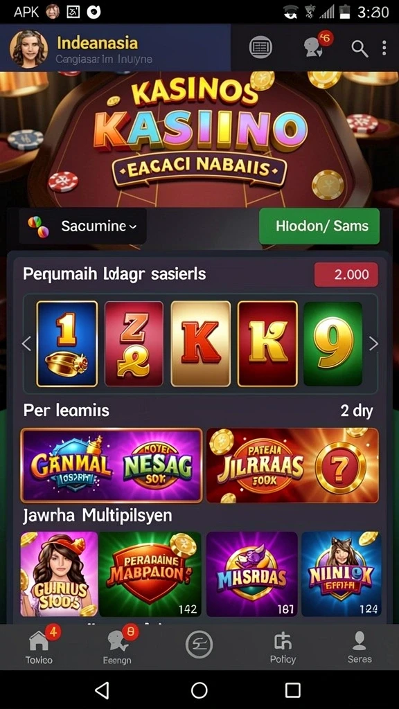 Screenshot menampilkan antarmuka pengguna yang interaktif.