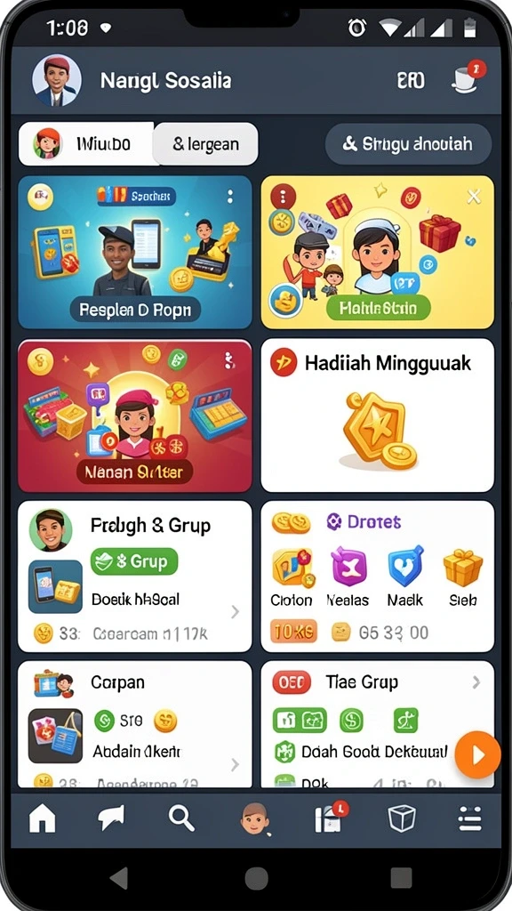 Tampilan karakter kustomisasi yang unik dan menarik.