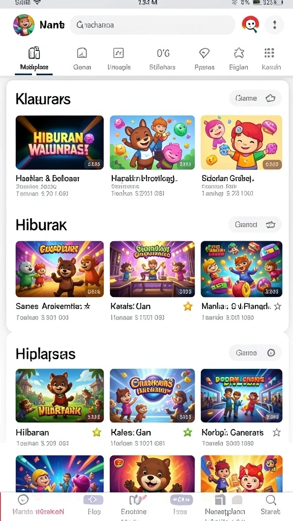 Tampilan awal game yang menarik dan interaktif.