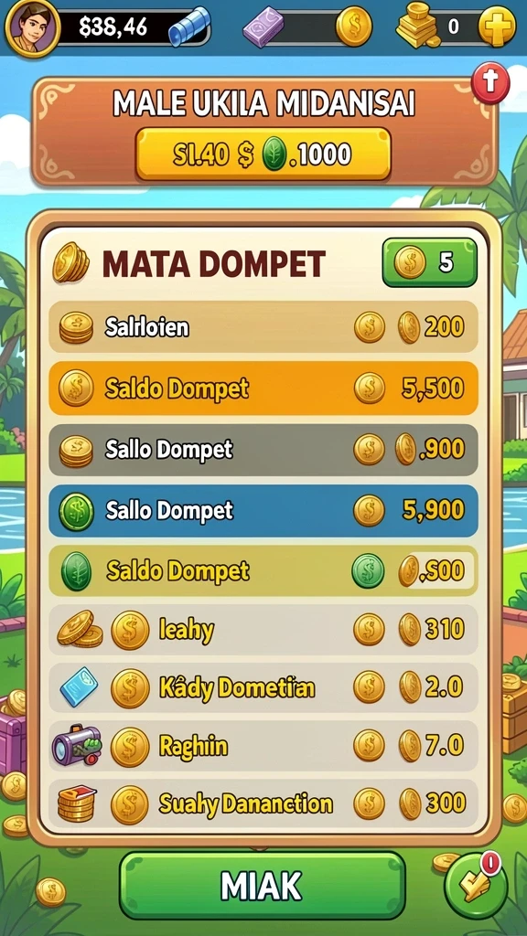 Tampilan antarmuka game yang menarik.