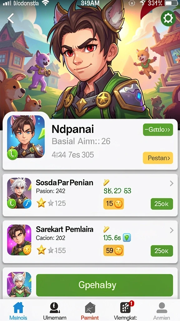 Karakter yang dapat dikustomisasi sesuai selera.