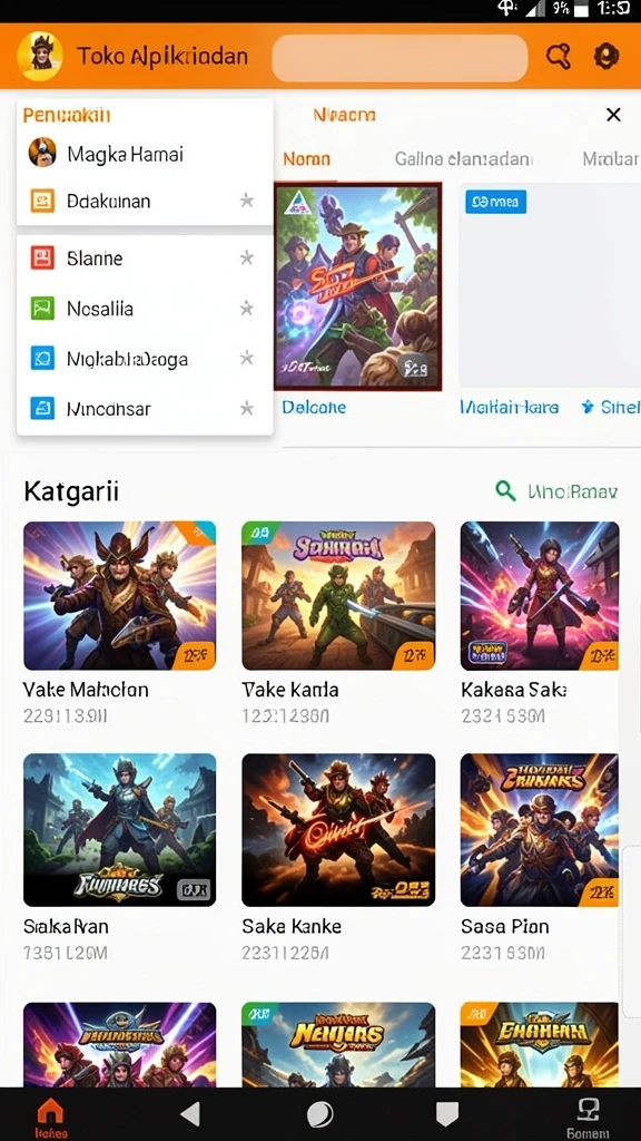 Koleksi permainan yang beragam dan menarik.